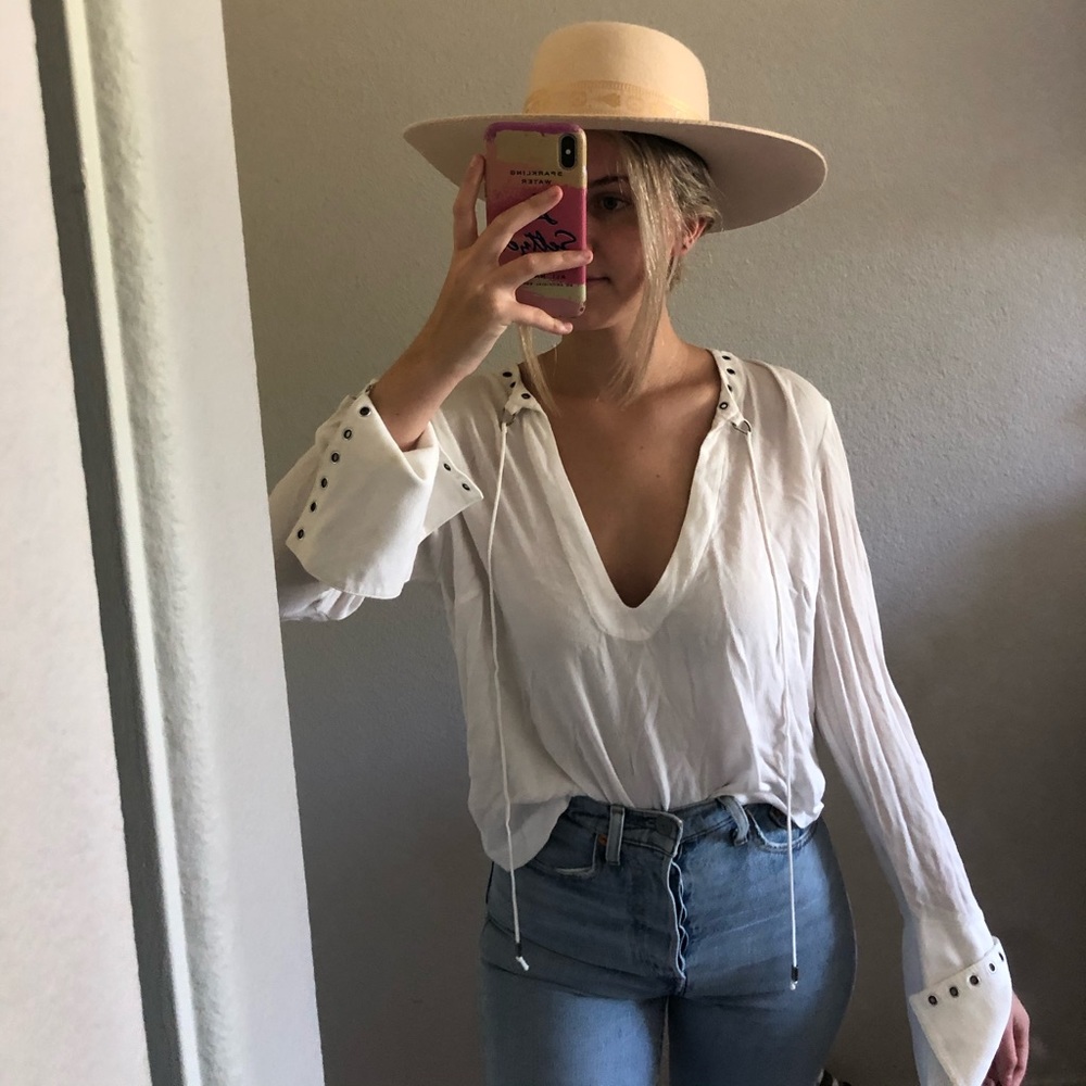 Free People Blouse with Grommets
